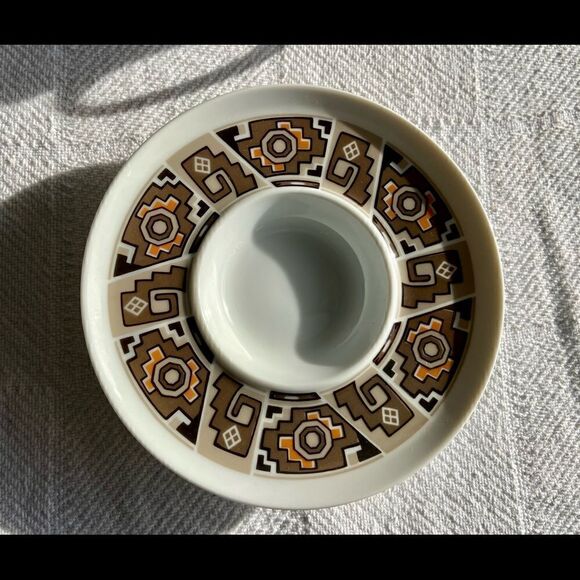 Vtg MCM Sango Japan Aquarius Bric A Brac Pattern 4 Cups & Saucers EVC Used On TV - Picture 5 of 11